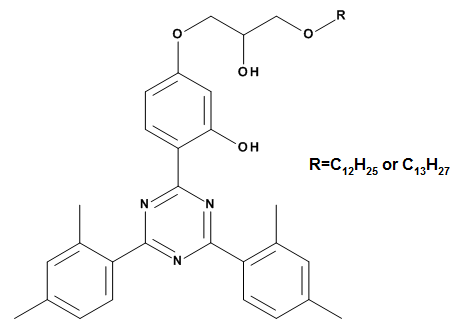 2-[4-[2-hydroxy-3-tridecyloxypropyl]oxy]-2-hydroxyphenyl]-4,6-bis(2,4-dimethylphenyl)-1,3,5- triazine & 2-[4-[2-hydroxy-3-didecyloxypropyl]oxy]-2-hydroxyphenyl]-4,6-bis(2,4-dimethylphenyl)-1,3,5- triazine